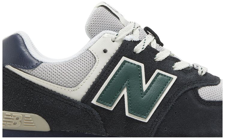 New Balance 574 Big Kid Black Nightwatch Green