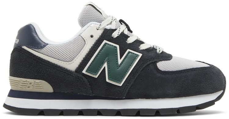 New Balance 574 Big Kid Black Nightwatch Green