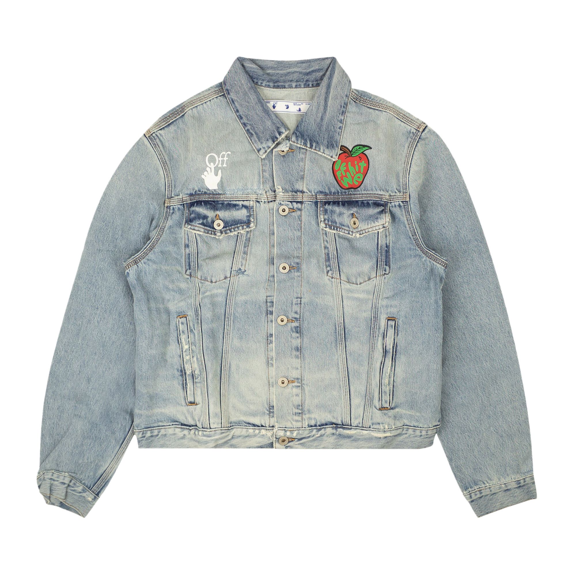 Size xl Off White Apple Slim Denim Jacket Medium Blue Red
