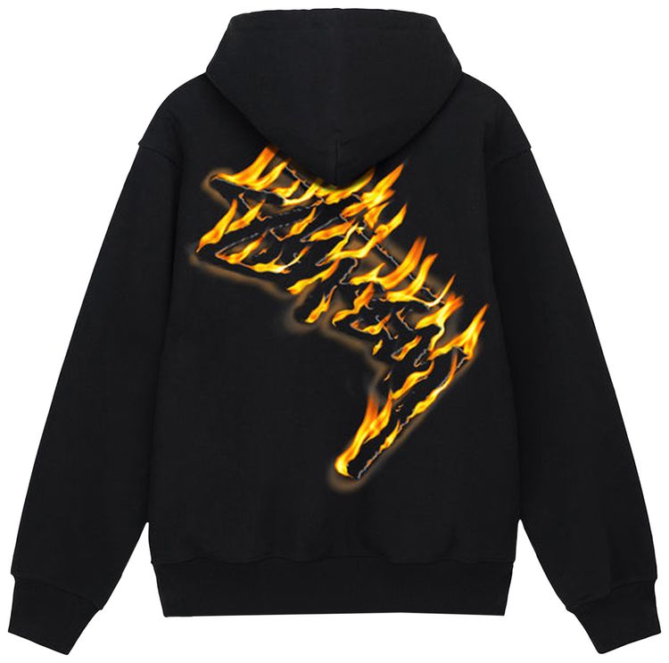 Stussy Burning Stock Zip Hoodie Black