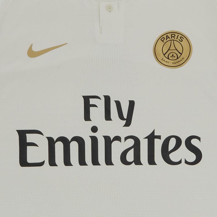 Nike Paris Saint Germain Vapor Away Ligue 1 Kylian Mbappe Jersey Light BoneTruly Gold