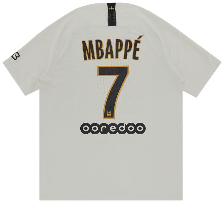 Nike Paris Saint Germain Vapor Away Ligue 1 Kylian Mbappe Jersey Light BoneTruly Gold