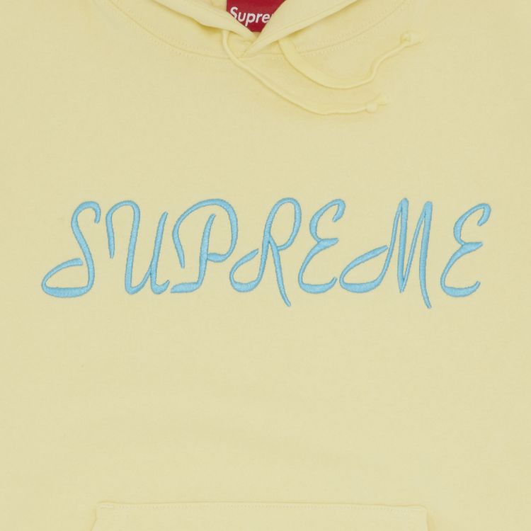 Supreme Script Hooded Sweatshirt Light Yellow