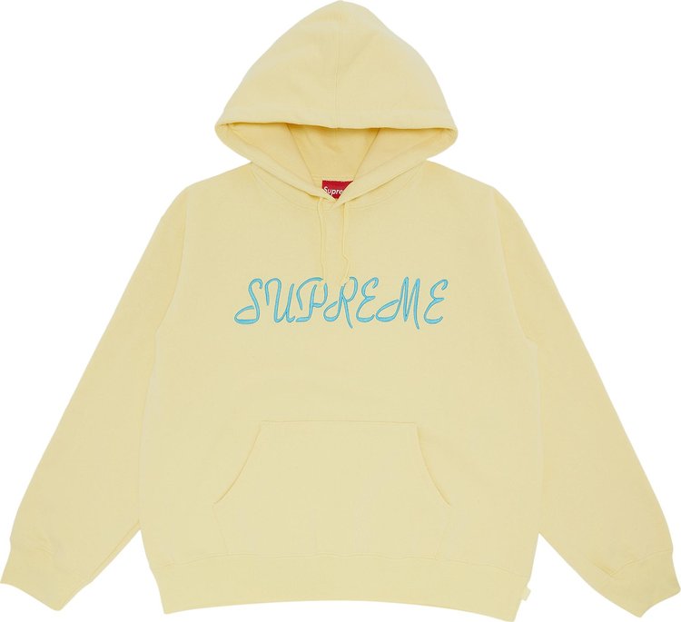 Supreme Script Hooded Sweatshirt 'Light Yellow'