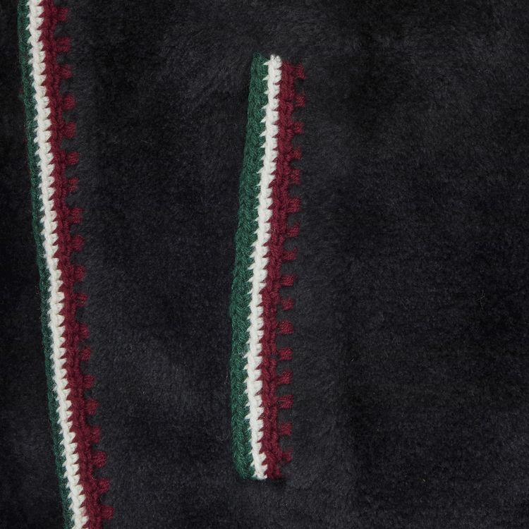 Supreme Crochet Edge Hooded Zip Up Top Black