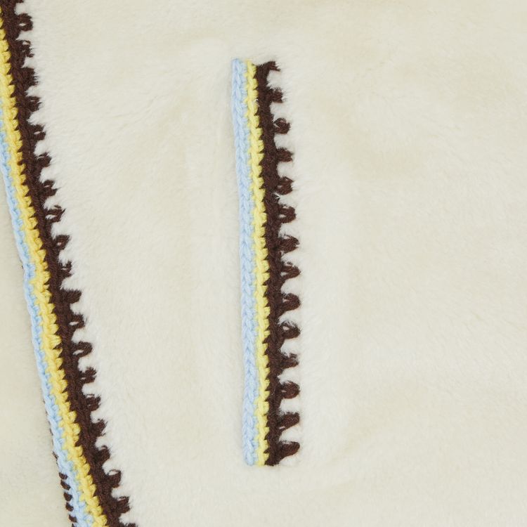 Supreme Crochet Edge Hooded Zip Up Top White