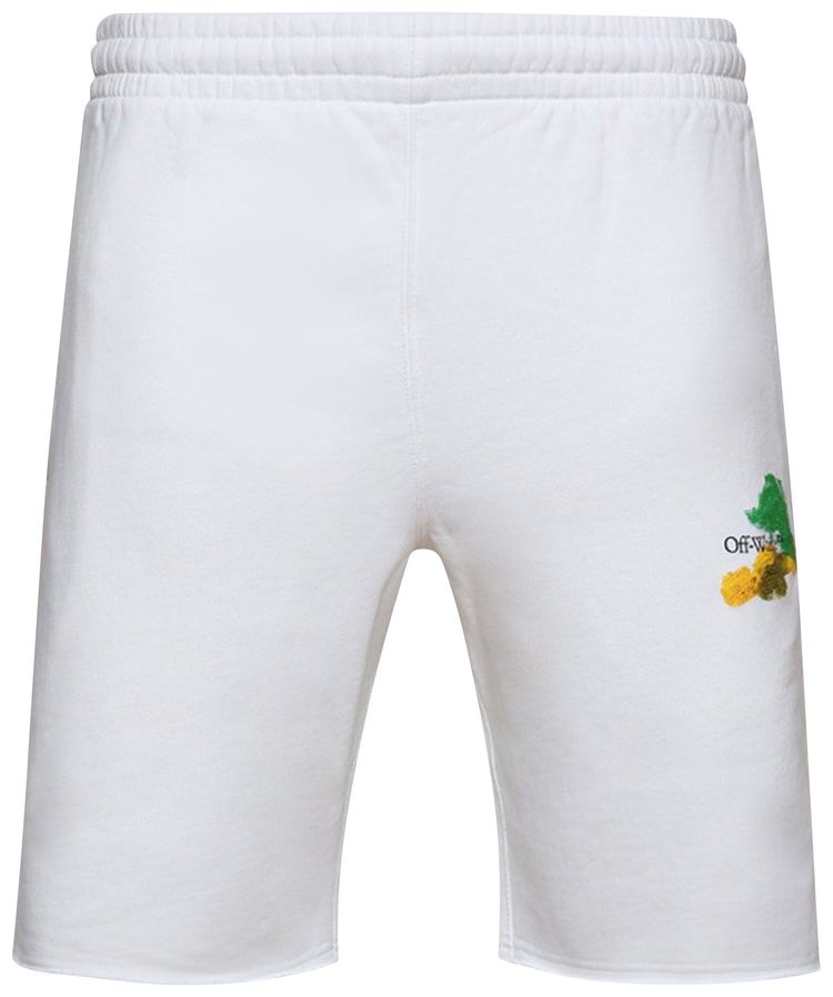 Off White Brush Arrow Sweatshorts WhiteMulticolor