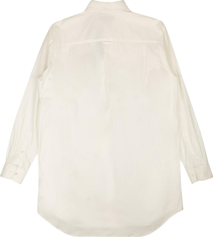 Undercover Long Rose Applique Embroidered Oxford Shirt White