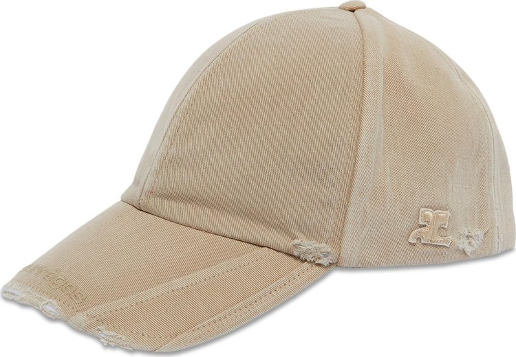 Courreges Cotton Signature Cap Sand