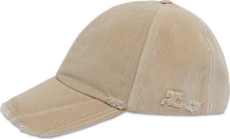 Courreges Cotton Signature Cap Sand