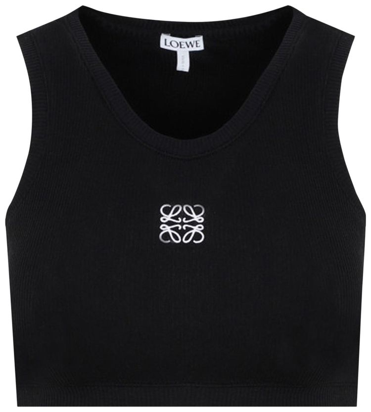 Loewe Cropped Anagram Tank Top BlackWhite