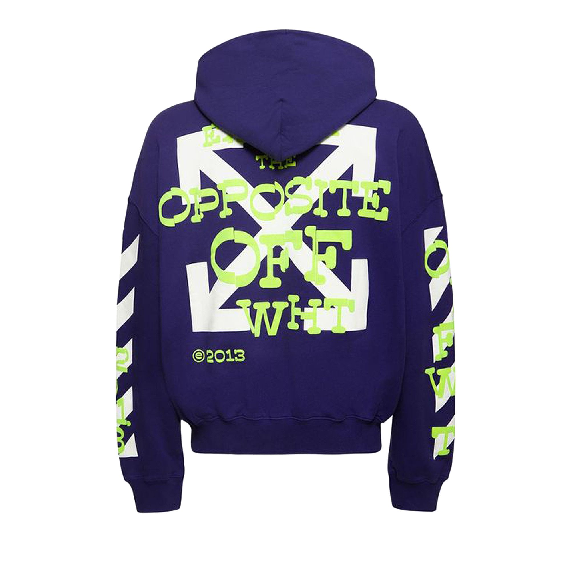 Buy Off White Opposite Arrow Boxy Hoodie Purple Lime OMBB110S23FLE0023750 GOAT