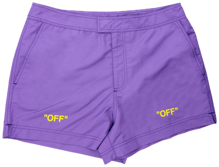 Off White Off Quote Sunrise Swimshorts Dusty Purple