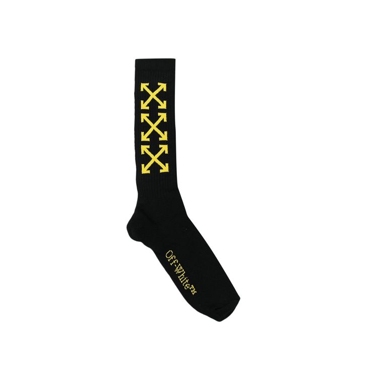 Off White Arrow Bookish Medium Socks BlackYellow