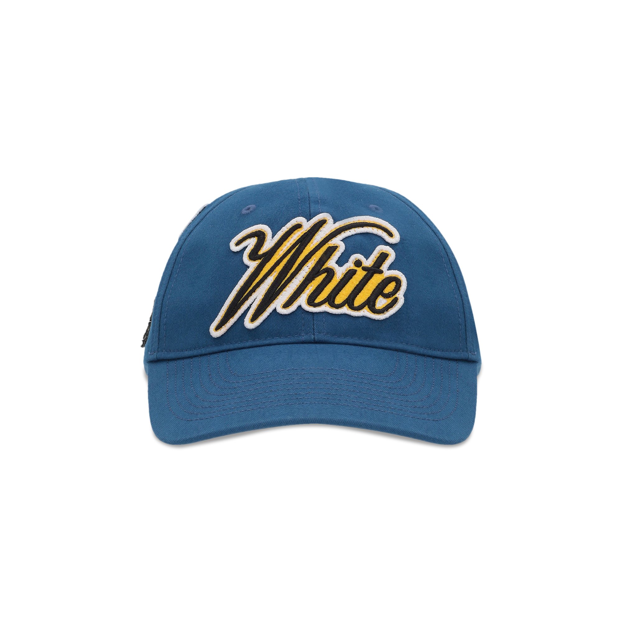 Off-White World Varsity Baseball Cap 'Blue/Yellow'