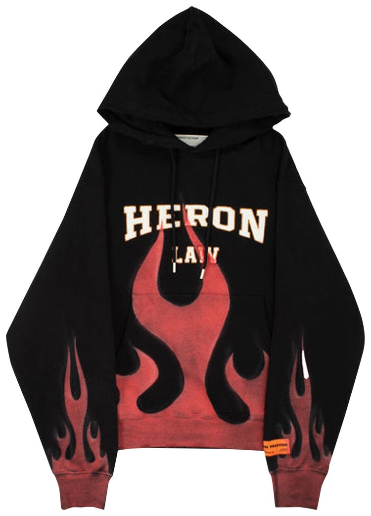 Heron Preston Heron Law Flames Hoodie BlackRed