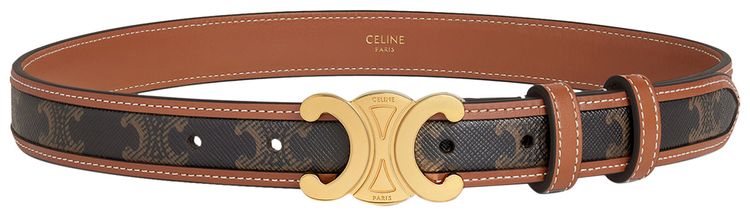 CELINE Triomphe Belt Tan