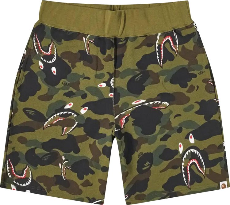 BAPE Shark 1st Camo Wide Short Green