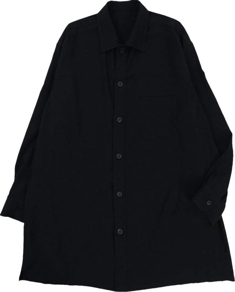 Yohji Yamamoto Pour Homme Drop Shoulder Long Button Down Shirt 'Black'