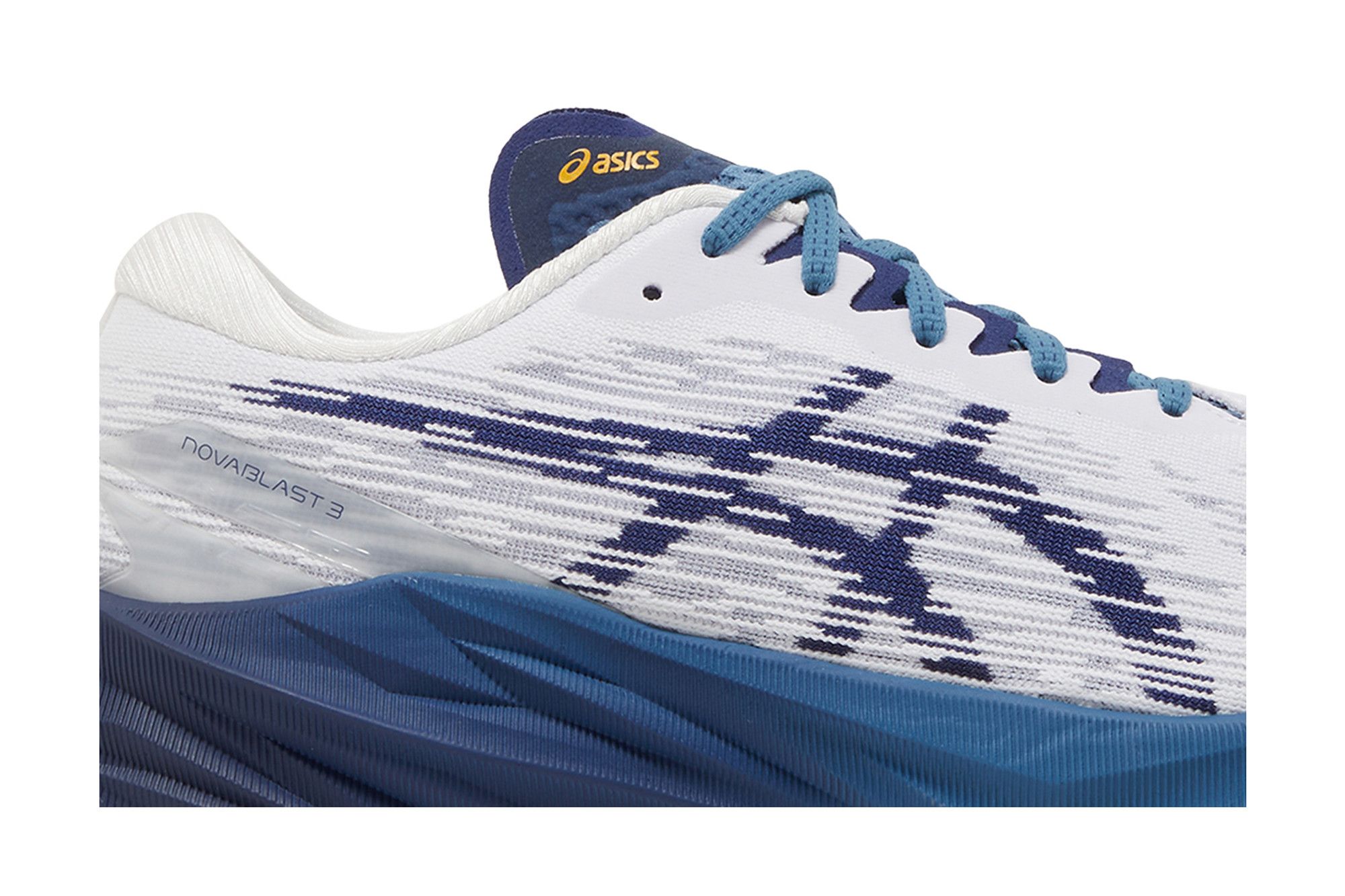 NOVABLAST 3 ホワイト×ダイブブルー ASICS Novablast 3 White Deep Ocean Men's - 1011B458-100 - US
