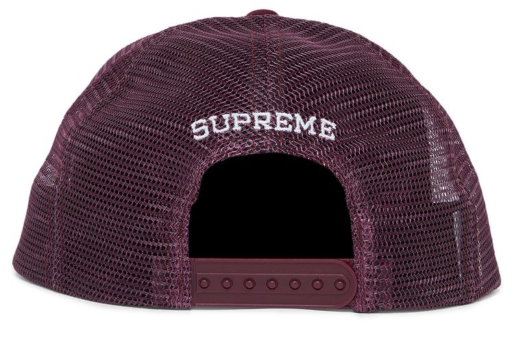 Supreme Stamped Mesh Back 5 Panel Maroon