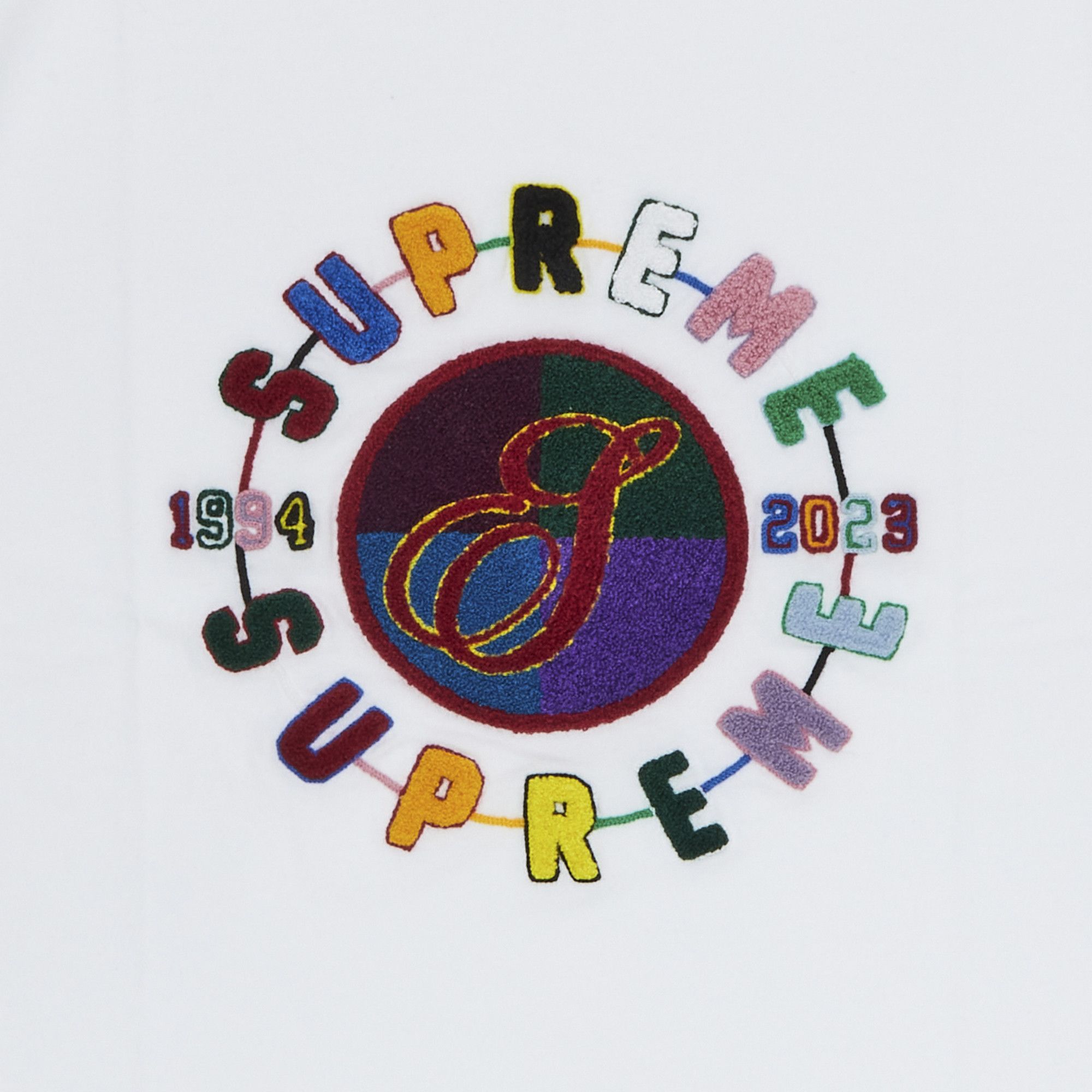 Buy Supreme Chenille Crest Short-Sleeve Top 'White' - SS23KN41