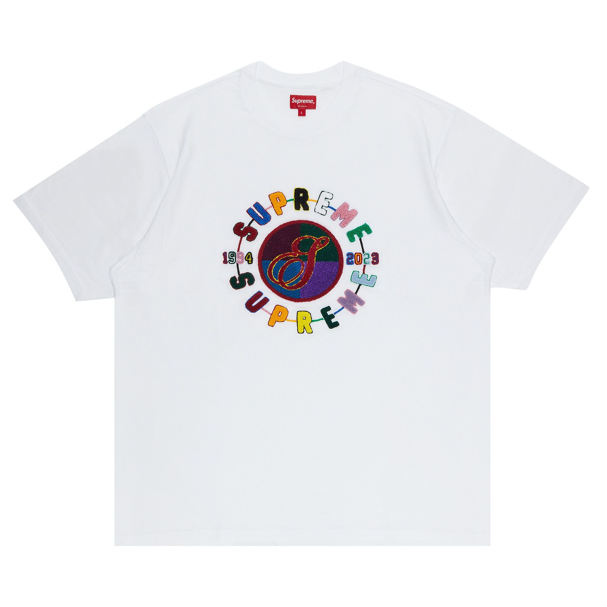 Supreme Chenille Crest Short-Sleeve Top 'White'