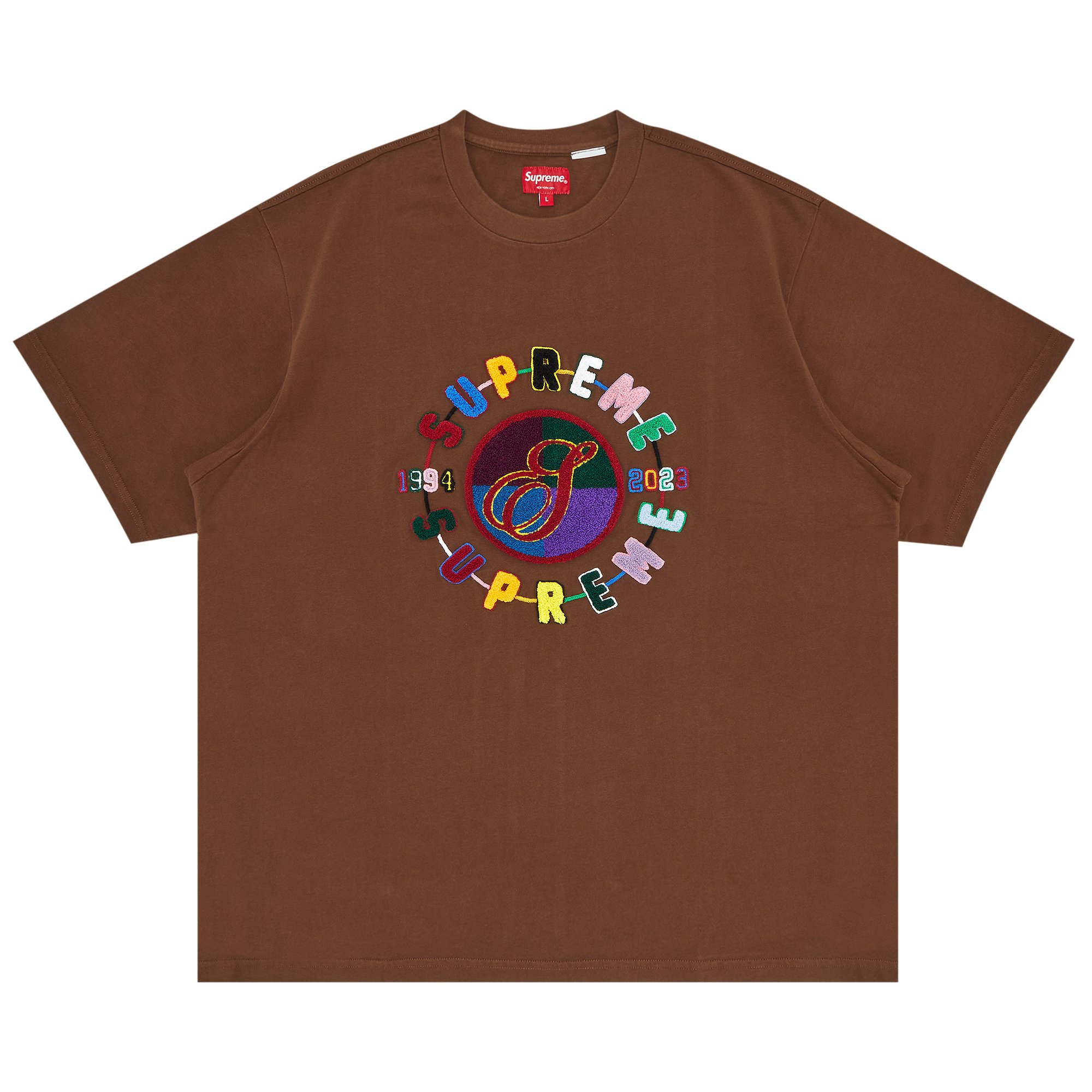 Buy Supreme Chenille Crest Short-Sleeve Top 'Brown' - SS23KN41