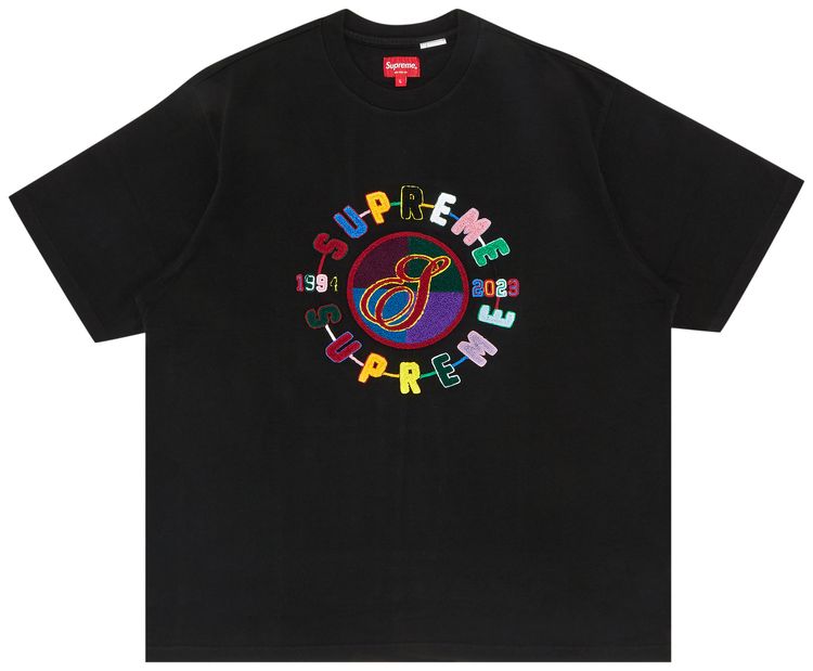 Supreme Chenille Crest Short Sleeve Top Black