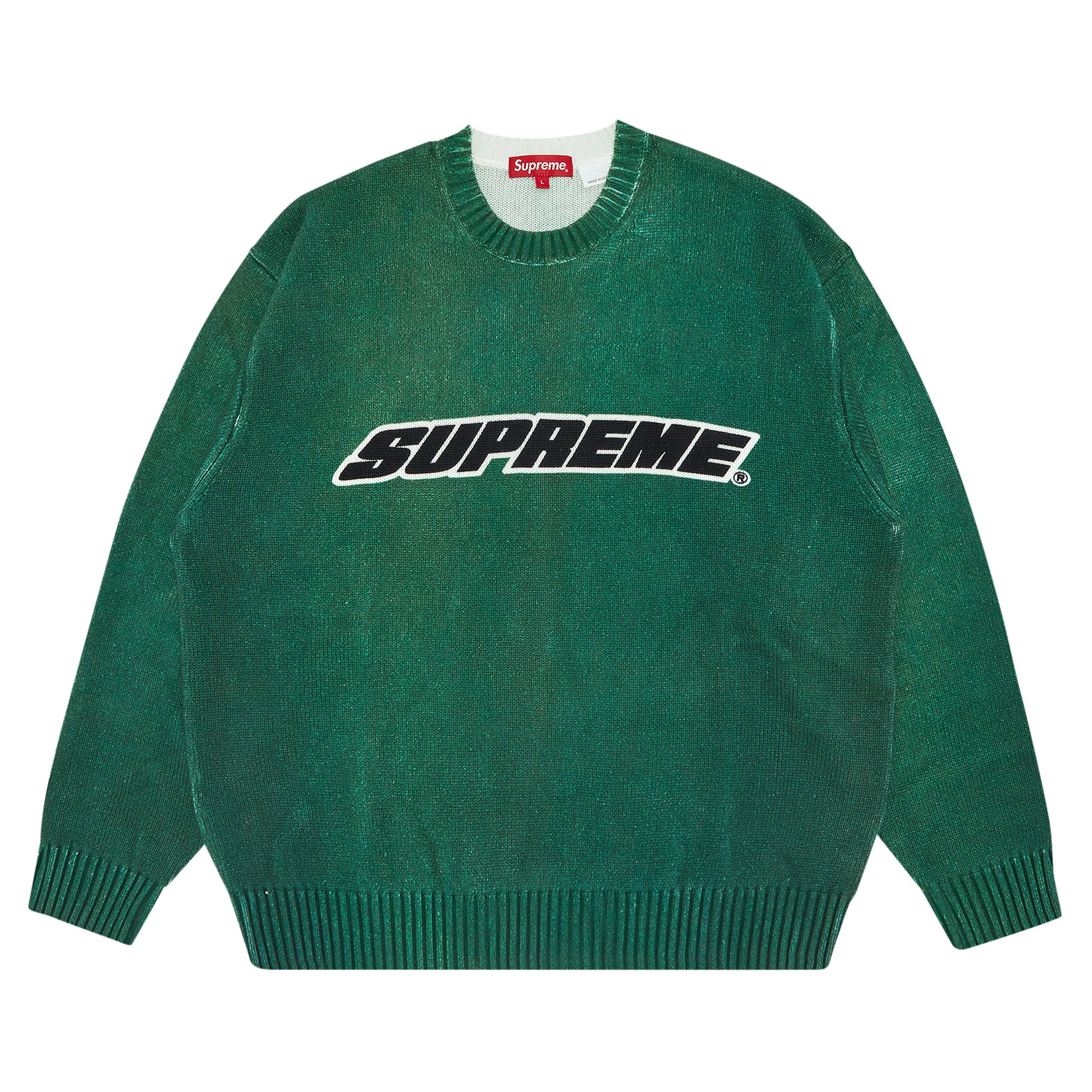Buy Supreme Printed Washed Sweater 'Olive' - SS23SK9 OLIVE | GOAT