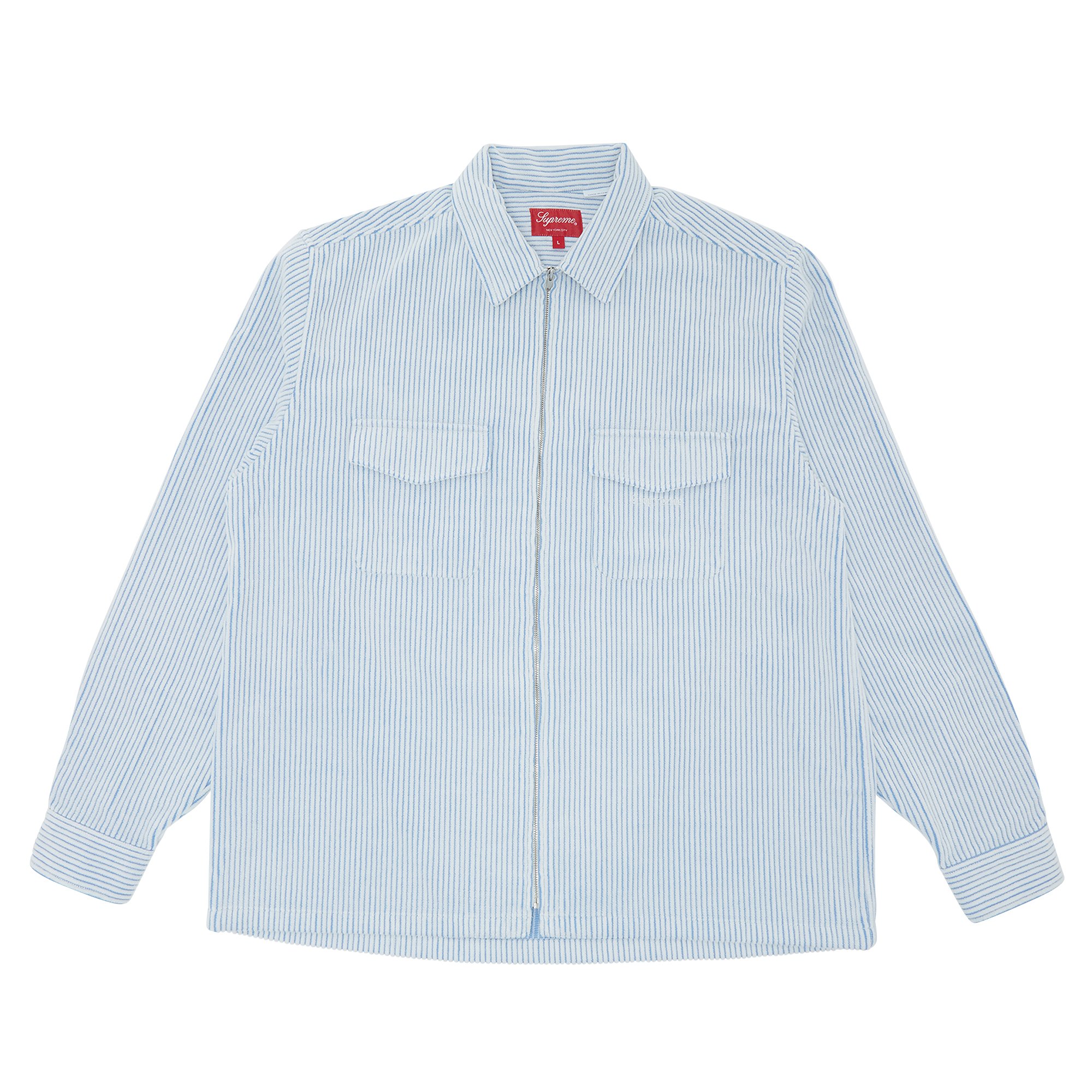 Supreme 2-Tone Corduroy Zip Up Shirt 'White'