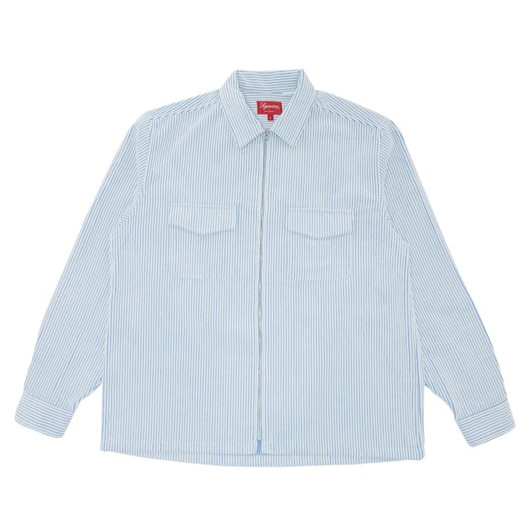 Supreme 2 Tone Corduroy Zip Up Shirt White