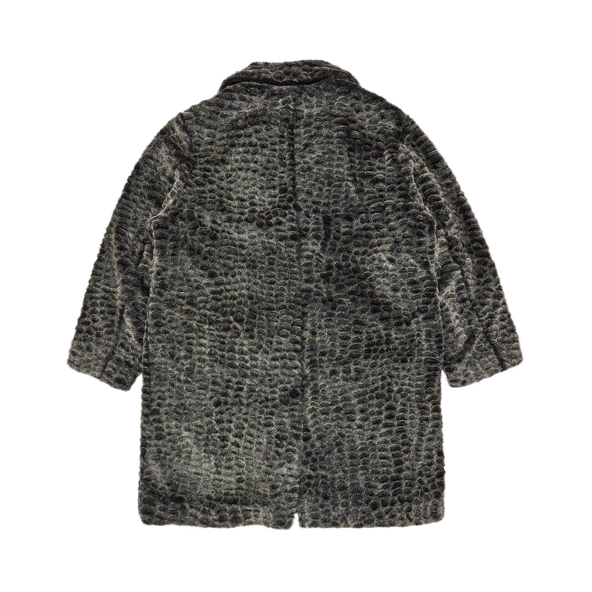 Size l Supreme Croc Faux Fur Overcoat 'Black'