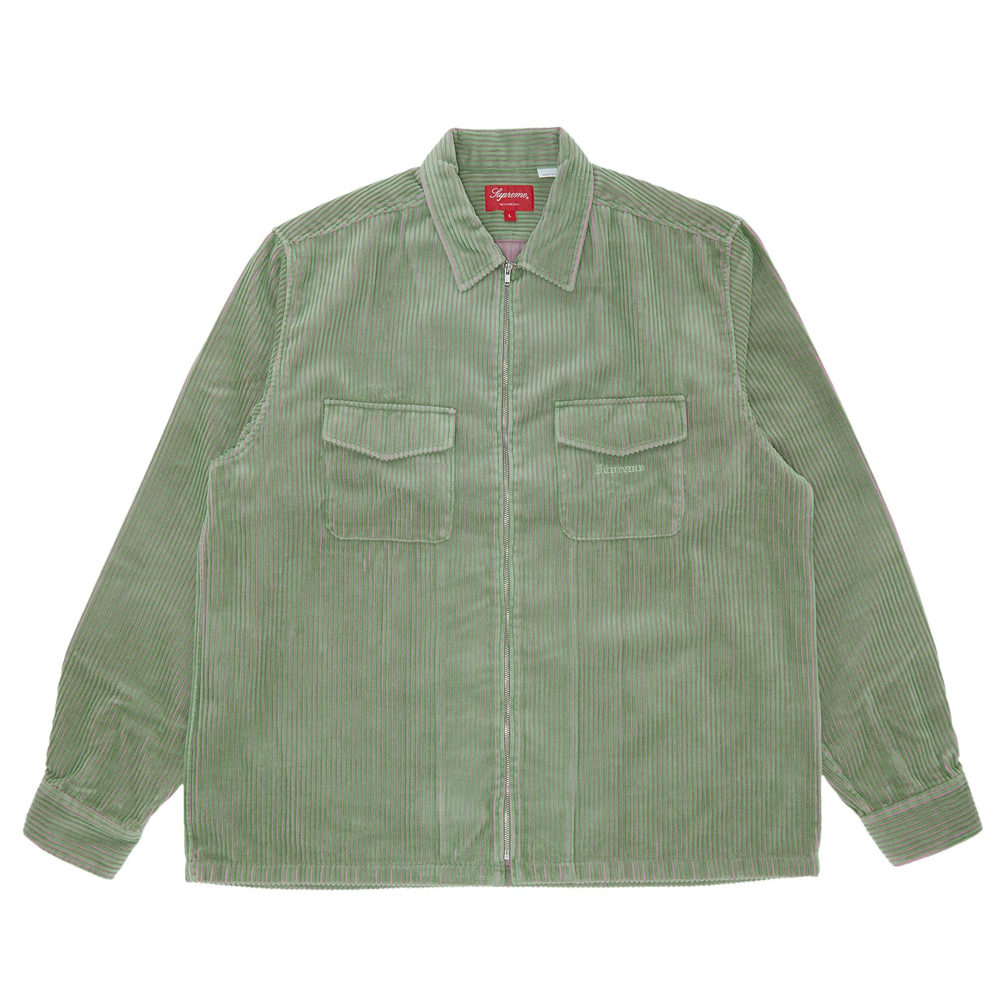 Buy Supreme 2-Tone Corduroy Zip Up Shirt 'Green' - SS23S9 GREEN | GOAT