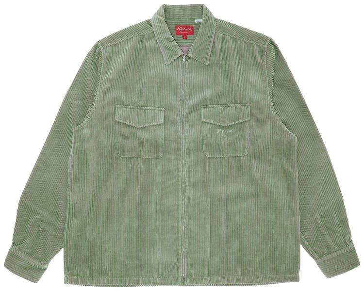Buy Supreme 2-Tone Corduroy Zip Up Shirt 