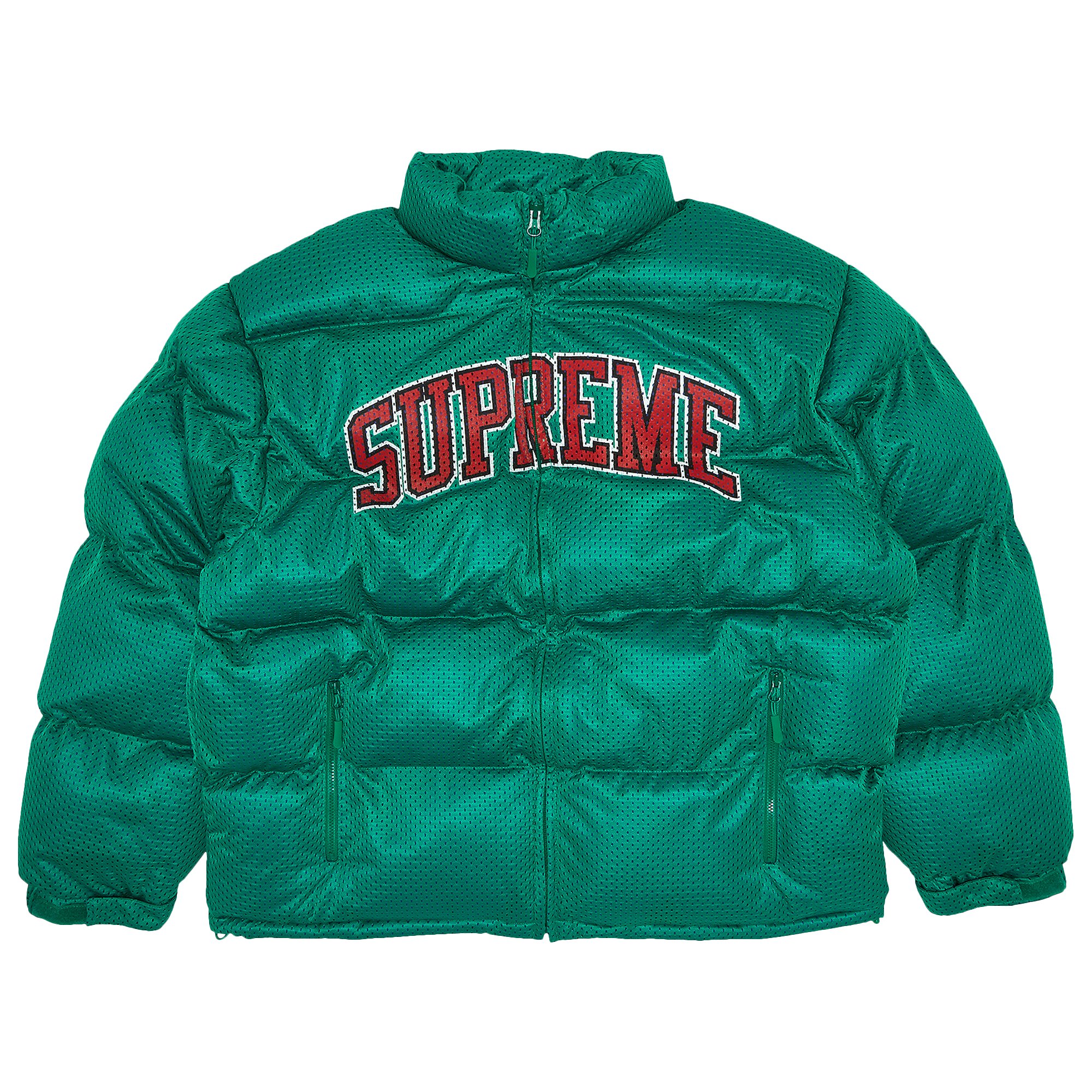 Supreme Mesh Jersey Puffer Jacket 'Green'