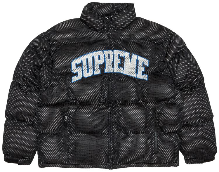 Supreme Mesh Jersey Puffer Jacket Black