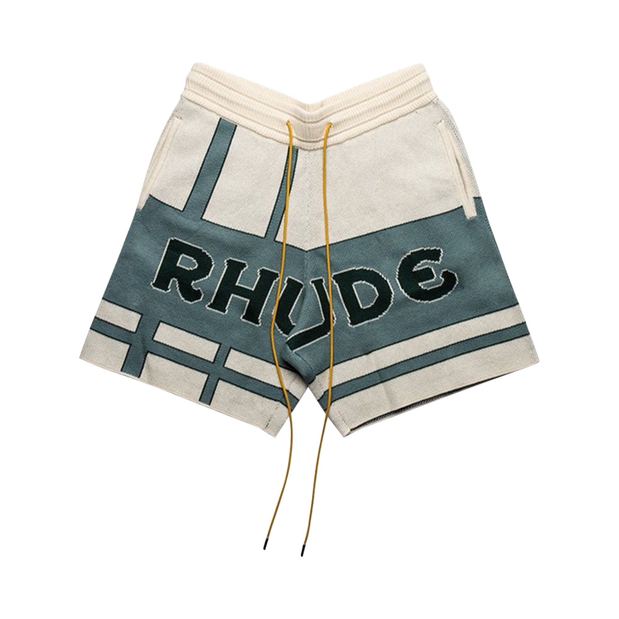 Buy Rhude Palm Knit Short 'Ivory/Sage' - SS23SH43822364 | GOAT