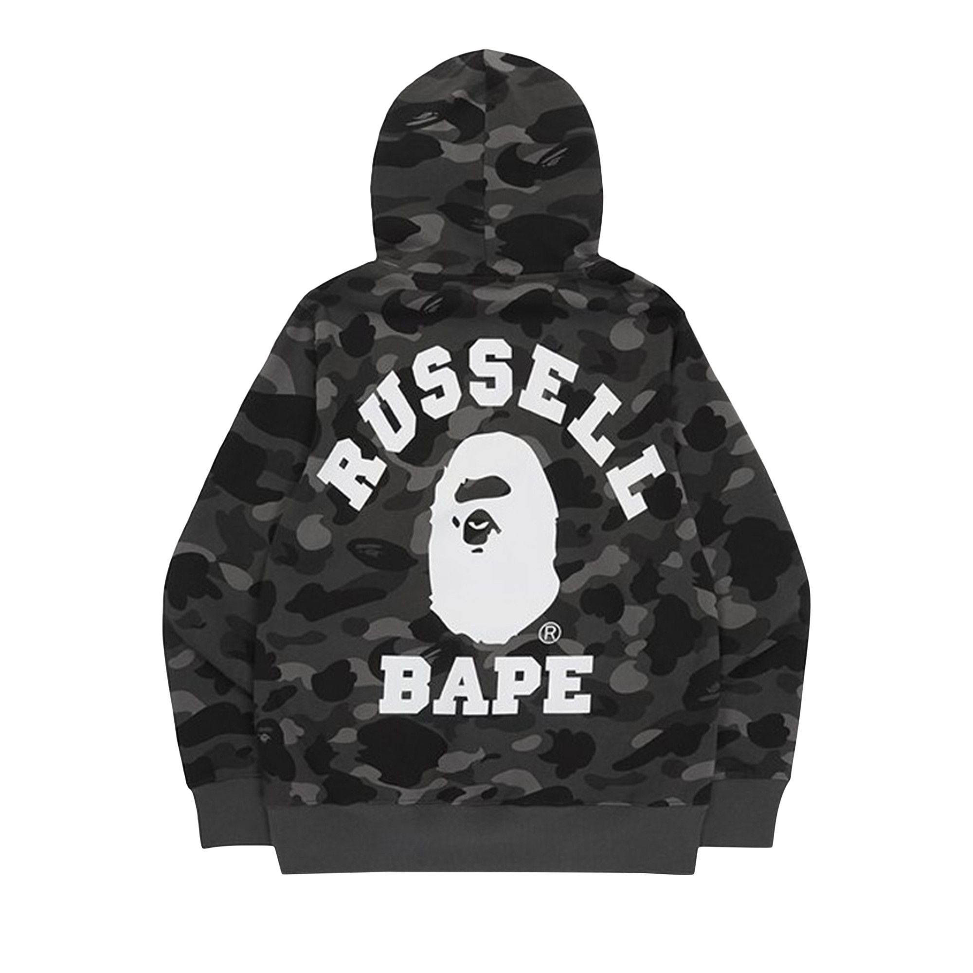 Buy BAPE x Russell Color Camo College Hoodie 'Black' - 1G73