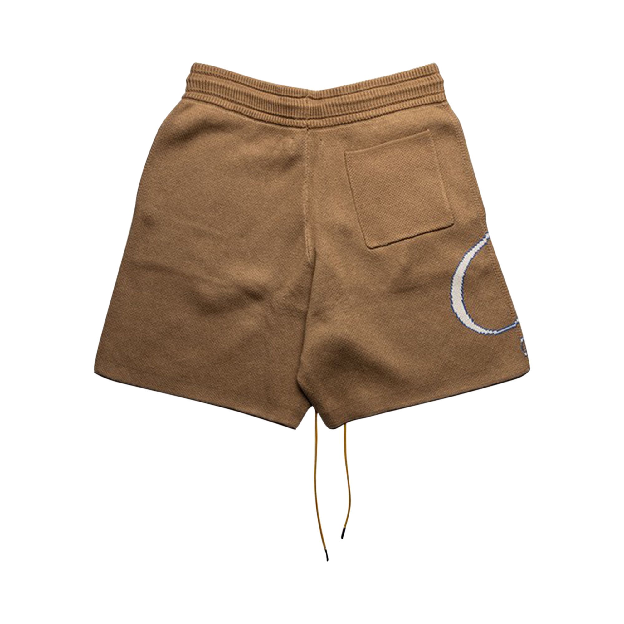 Buy Rhude Script Logo Knit Short 'Ivory/Tan' - SS23SH47822315 | GOAT