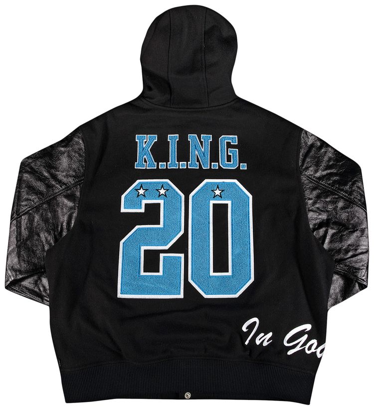 Supreme King Hooded Varsity Jacket Black