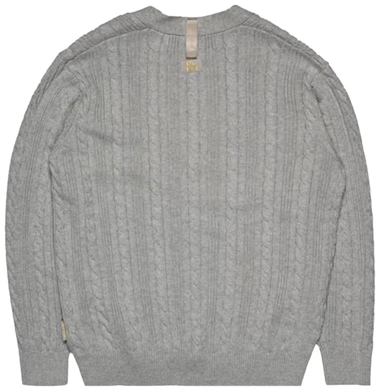 Advisory Board Crystals Cable Knit Cardigan Grey
