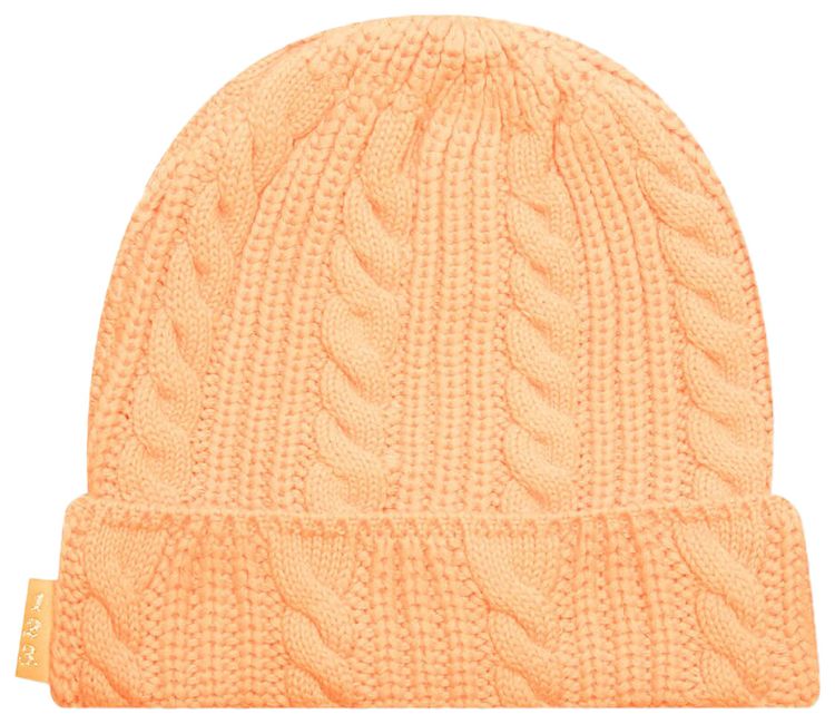 Advisory Board Crystals Cable Knit Beanie Orange