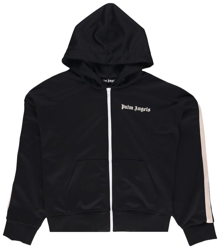 Palm Angels Zip Track Hoodie Black