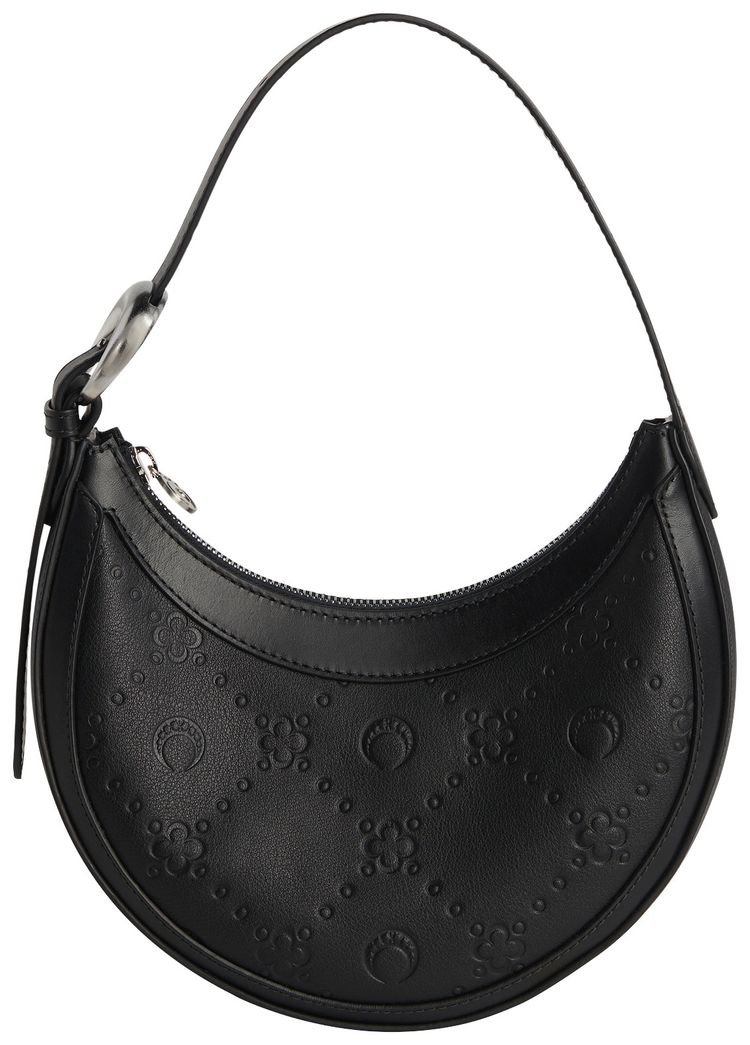 Marine Serre Moonogram Embossed Leather Eclips Mini Bag 'Black'