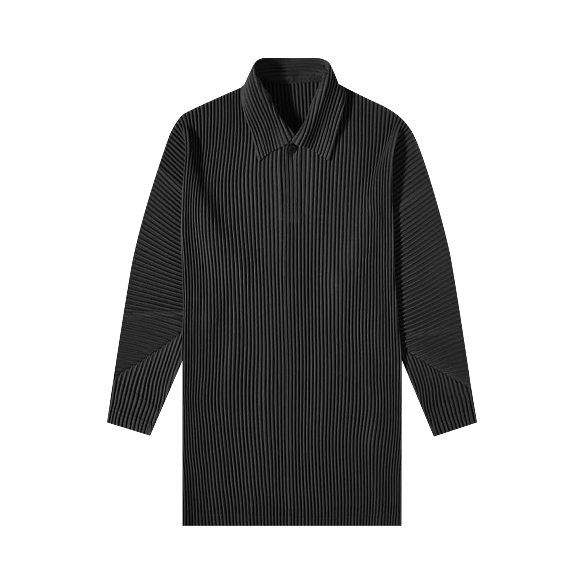 Buy Homme Plissé Issey Miyake Pleated Long-Sleeve Polo 'Black