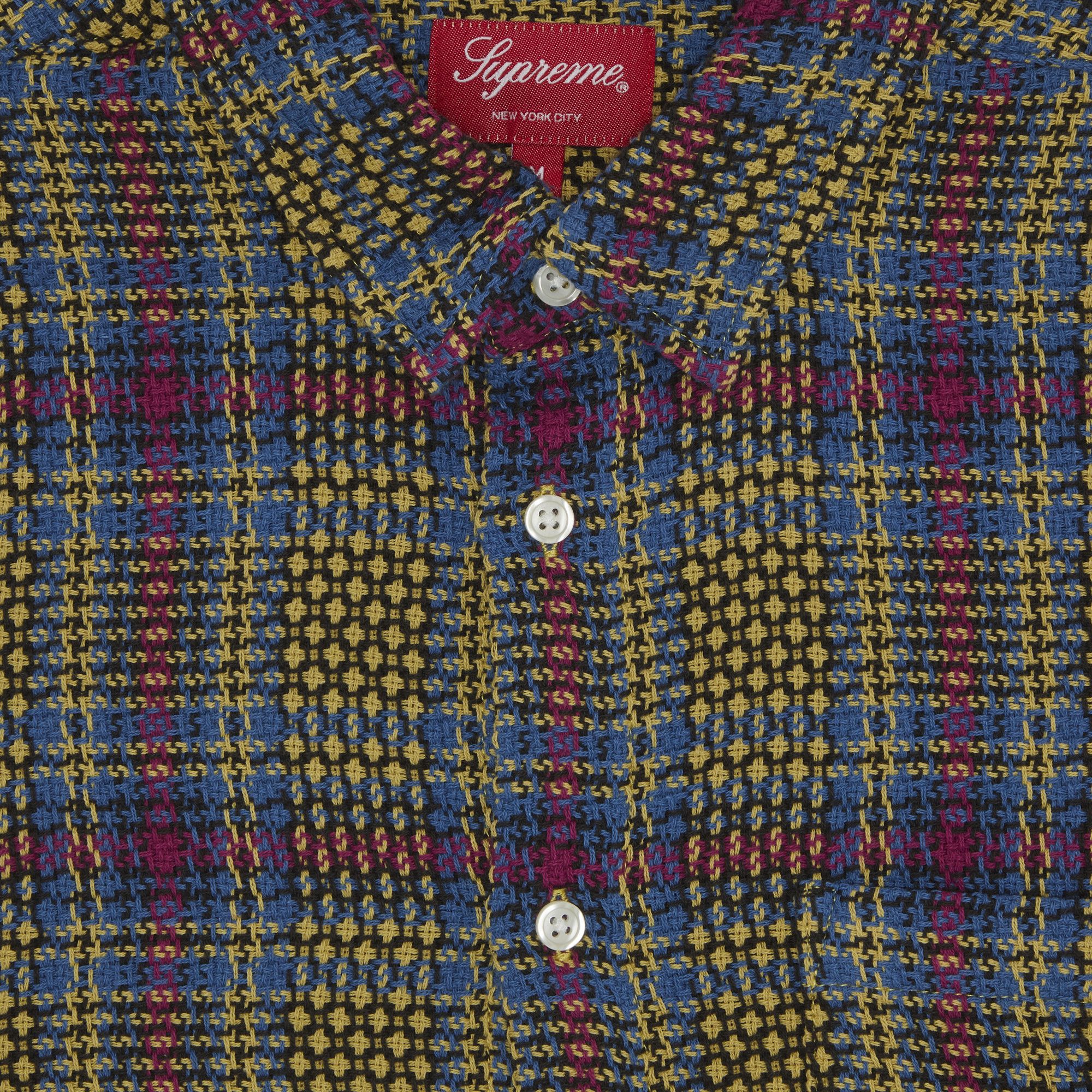 Size m Supreme Basket Weave Plaid Shirt Yellow