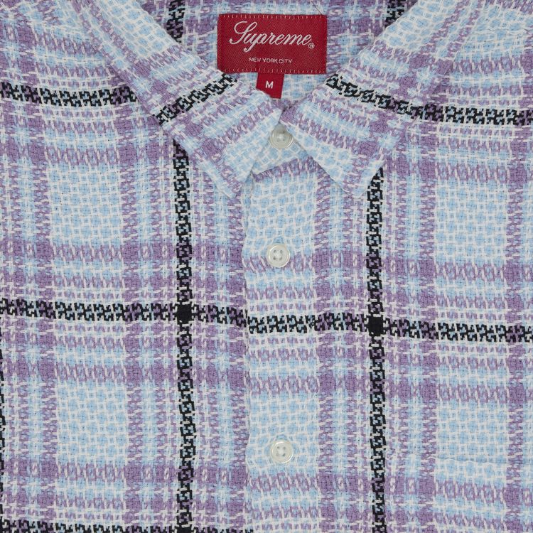 Supreme Plaid Crewneck Light Blue M Supreme Brushed Plaid Sweater 