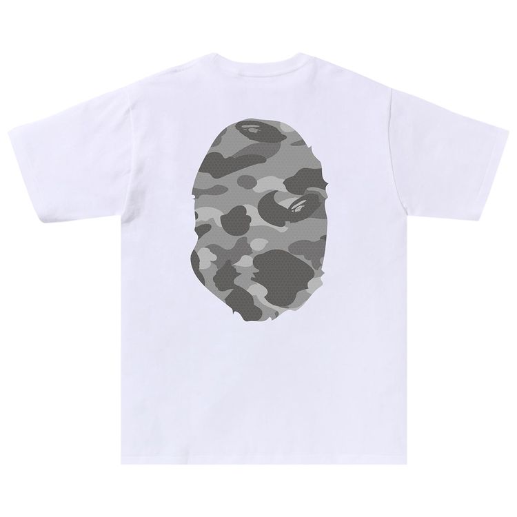 BAPE Honeycomb Camo Big Ape Head Tee WhiteGrey