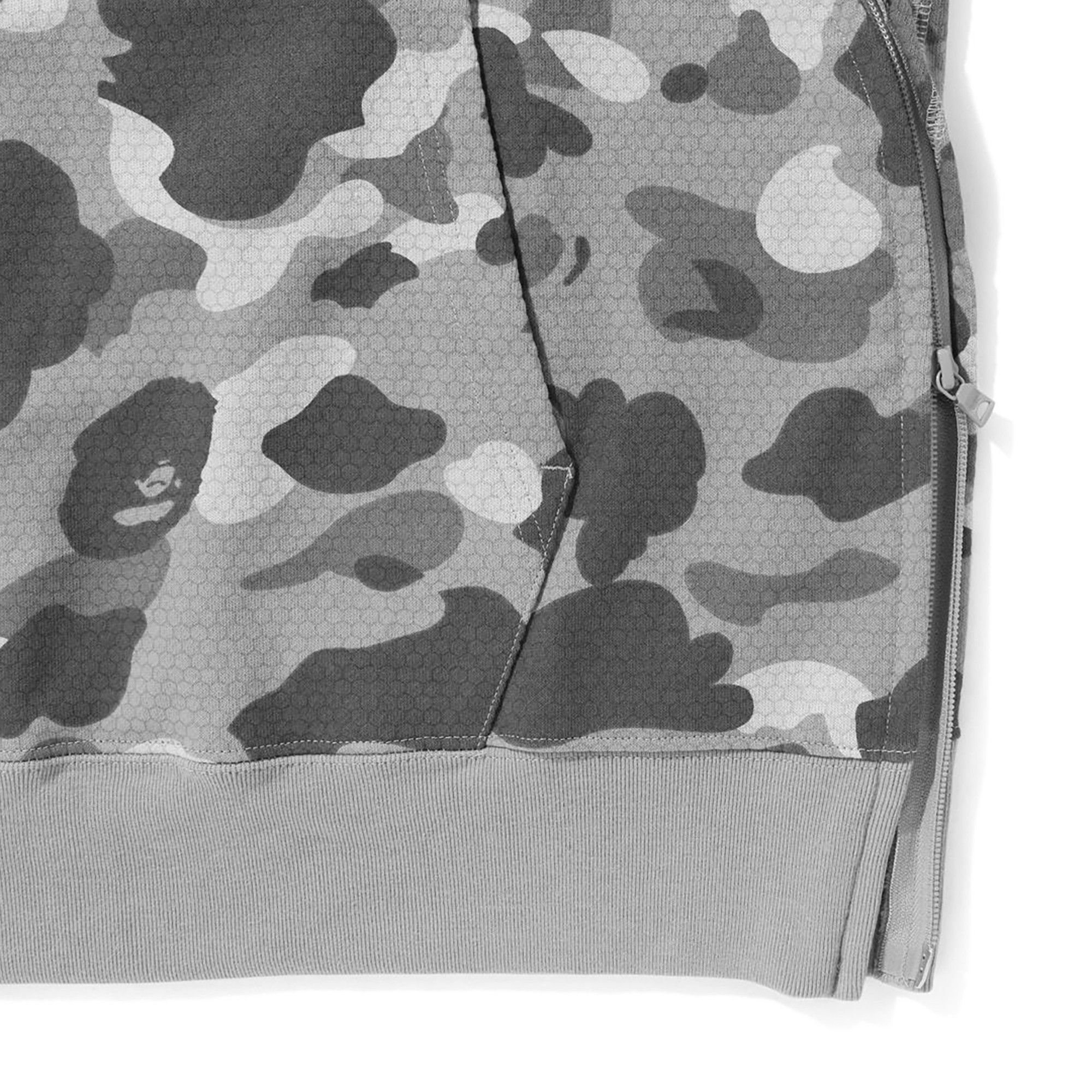Buy BAPE Honeycomb Camo Shark Full Zip Hoodie 'Grey' - 1J30